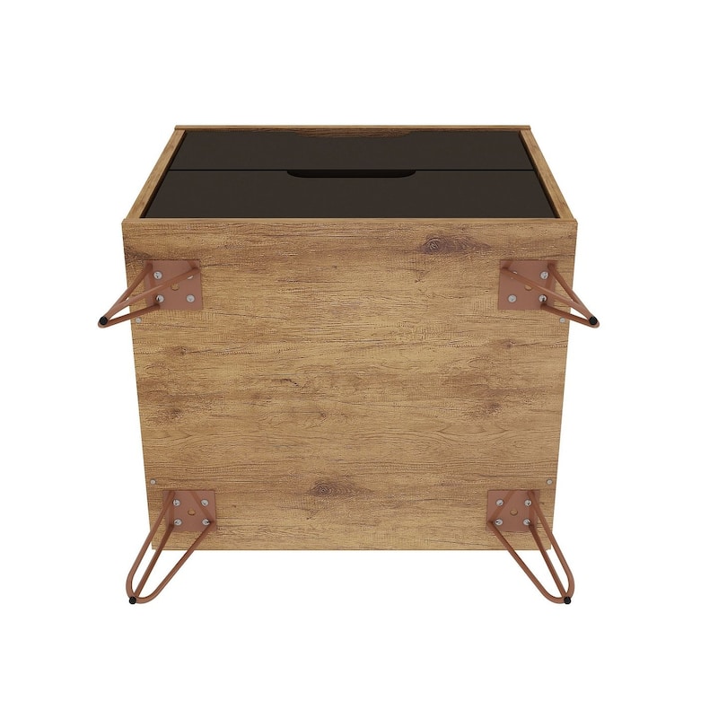 Manhattan Comfort Rockefeller 2-Drawer Nightstand (Set of 2)