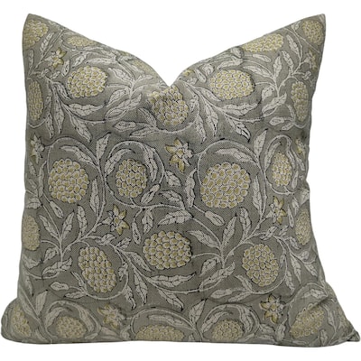 Fabdivine Linen Indoor Sofa Block print pillow Cover