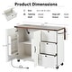 preview thumbnail 20 of 19, 54.5''W Farmhouse Mobile Kitchen Island with Power Outlet, Drop Leaf - Rolling Kitchen Cart with Storage for Dining Room