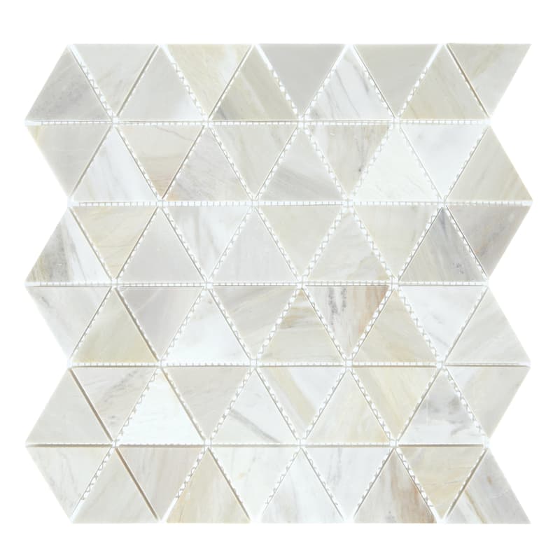 Daltile Pietra Divina 2" Marble Natural Stone Triangle Mosaic in Polished & Honed (10 PC Per Carton) (9.60 SQFT Per Carton)