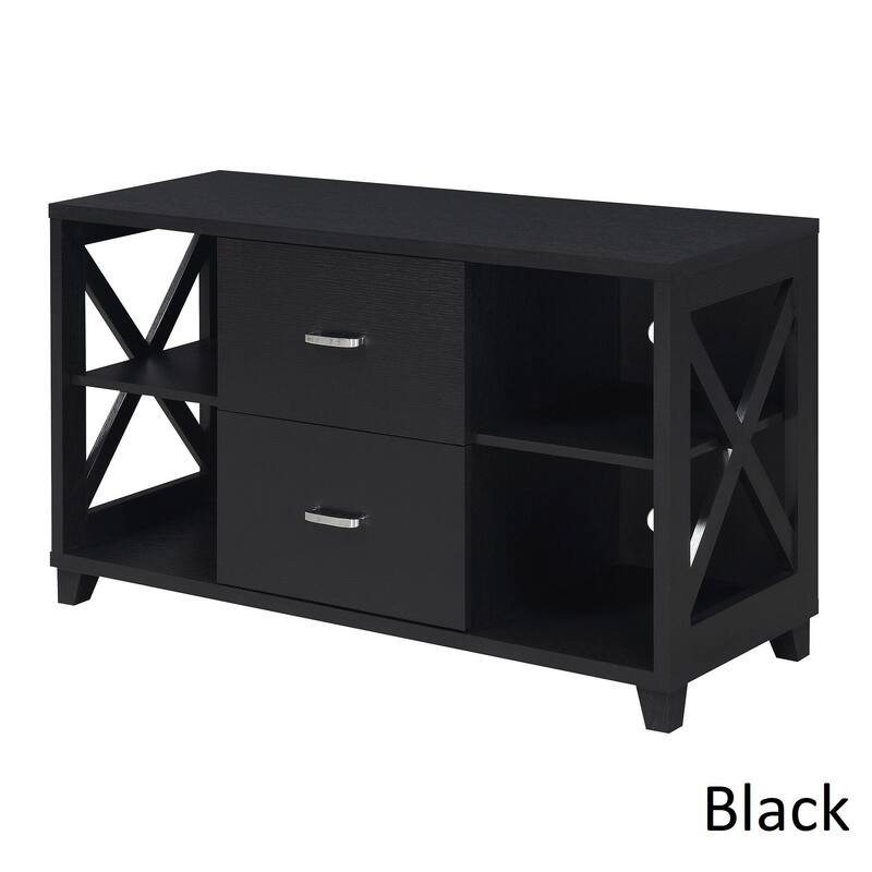 Convenience Concepts Oxford Deluxe 2 Drawer TV Stand with Shelves for TVs up to 55 Inches