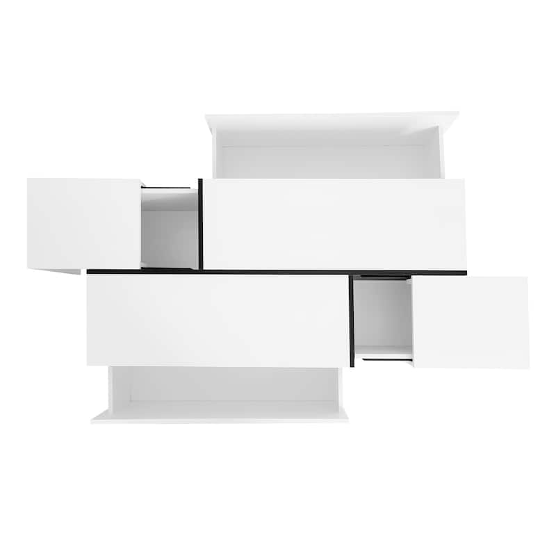 47.2''-72.7'' Extendable Coffee Table, Multi-Functional Coffee Table, Coffee Table with 2 Hidden Storage Space and 2 Drawers
