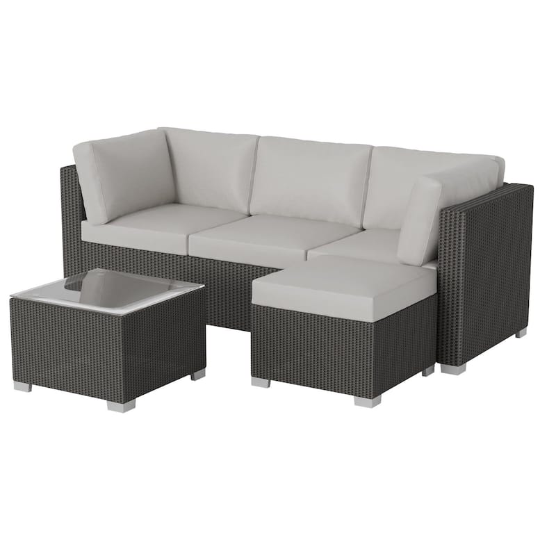 Patio Furniture Set, 5pcs Outdoor Rattan Wicker Furniture