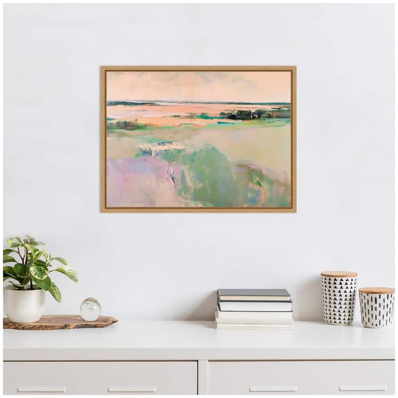 Kate and Laurel Sylvie Pastel Horizon III Framed Canvas by Amy Lighthall