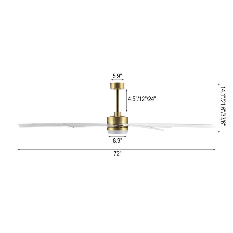 WINGBO 65/72 inch DC Motor Indoor Ceiling Fan with Light & Remote...
