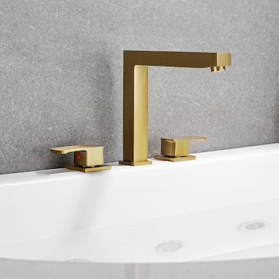 Altair Calden Double Handle Deck-Mount 8 in. Widespread Roman Tub Faucet in Brushed Gold