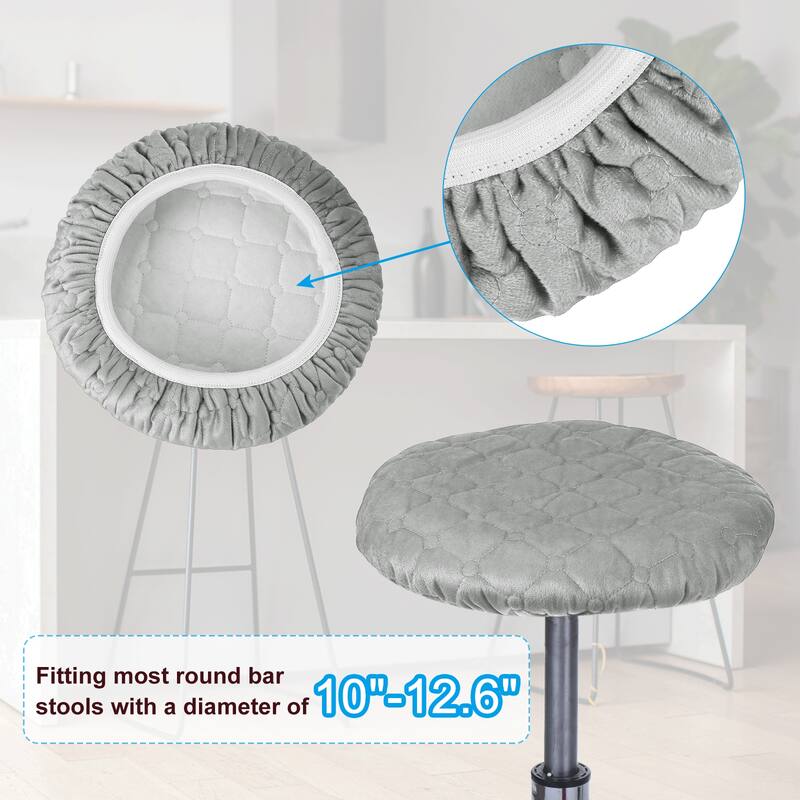 4Pcs Bar Stool Cover, Elastic Bar Stool Seat Covers for 10"-13" Chair