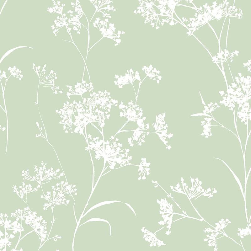 Luxe Haven Floral Mist Peel and Stick Wallpaper - 20.5 in. W x 18 ft. L - Seacrest Green
