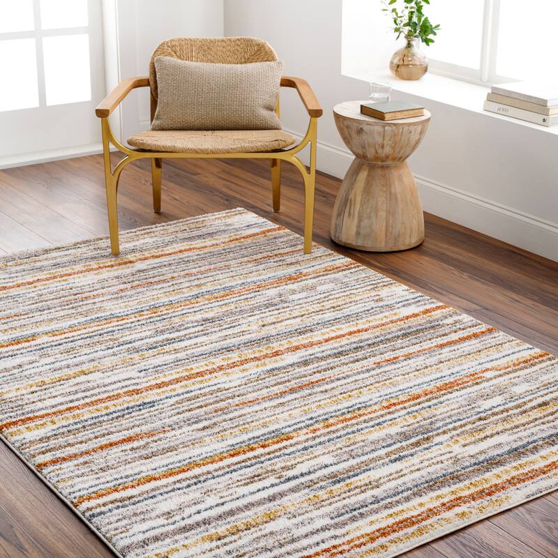 Livabliss Monet Modern & Contemporary Area Rug - Gray/Multi - 5' 3" x 7'