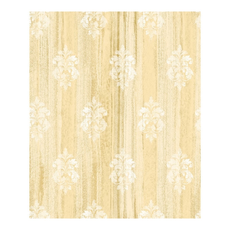Advantage Alison Yellow Damask Motif Wallpaper - 21 x 396 x 0.025
