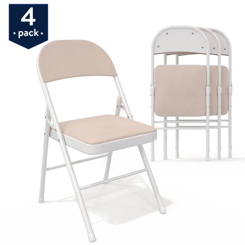 Taomika 5 Piece Black Folding Game Room Card Table and Upholstered Chair Set Table and Chair Set