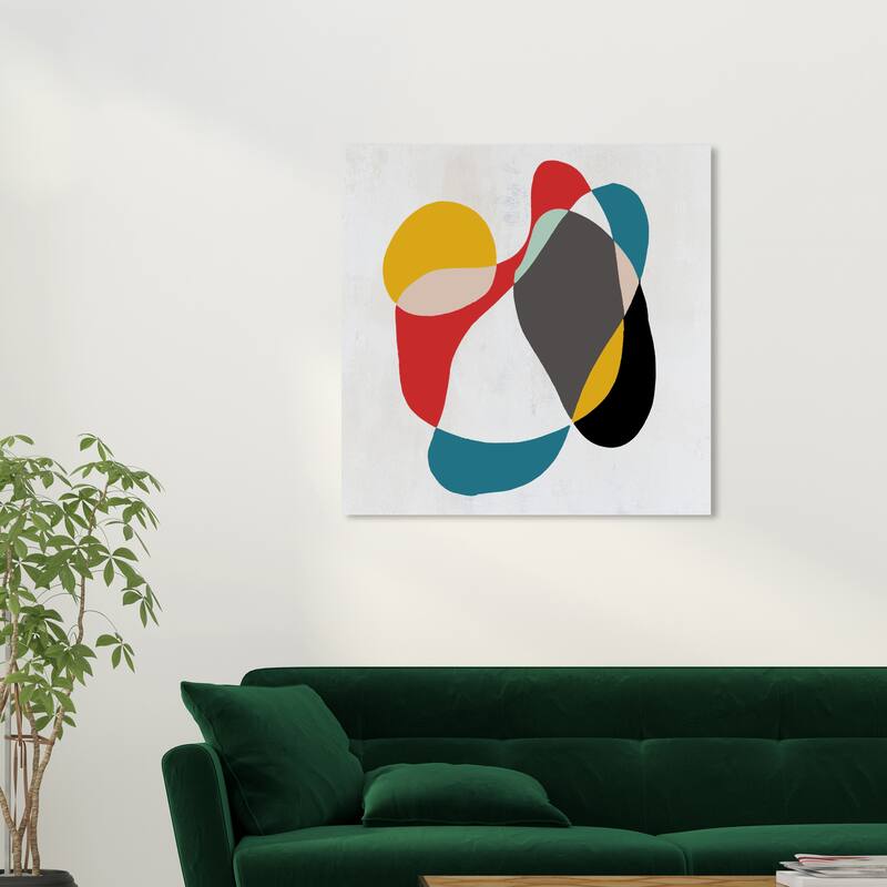 Wynwood Studio Canvas Abstract Geo Shapes II Red and Scarlet Modern & Contemporary Wall Art Canvas Print - 30 x 30
