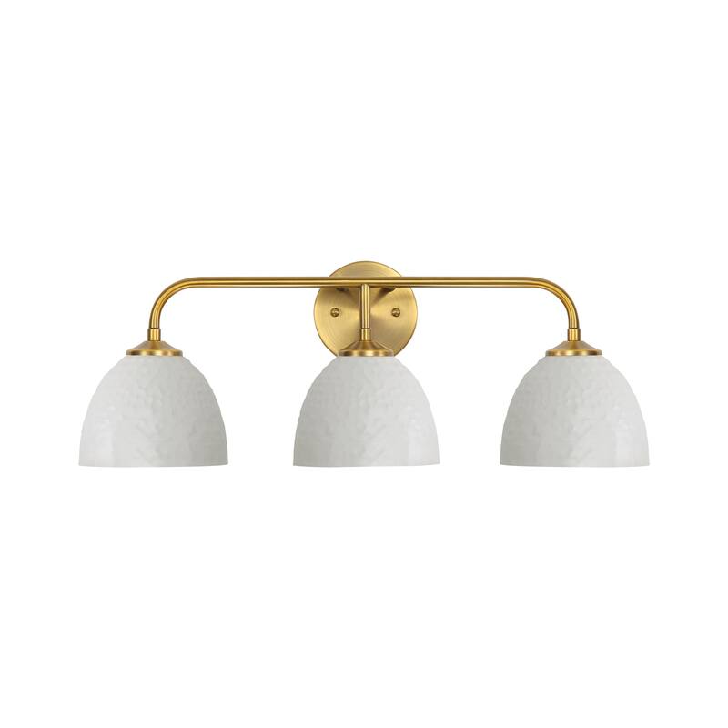 Golden Lighting Shepard 3-light Vanity in Modern Brass and Matte White shade