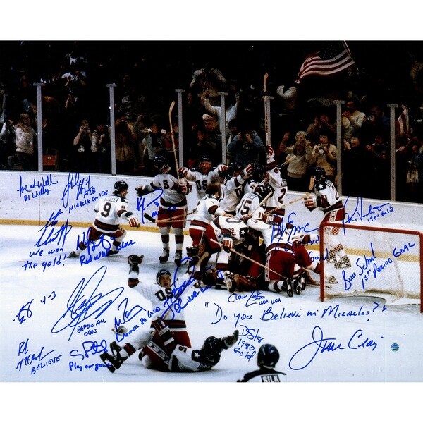 1980 USA Hockey Team 16x20 Photograph w Inscriptions