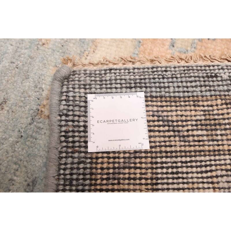 ECARPETGALLERY Hand-knotted Modern Oushak Light Denim Blue Wool Rug - 10'1 x 13'10