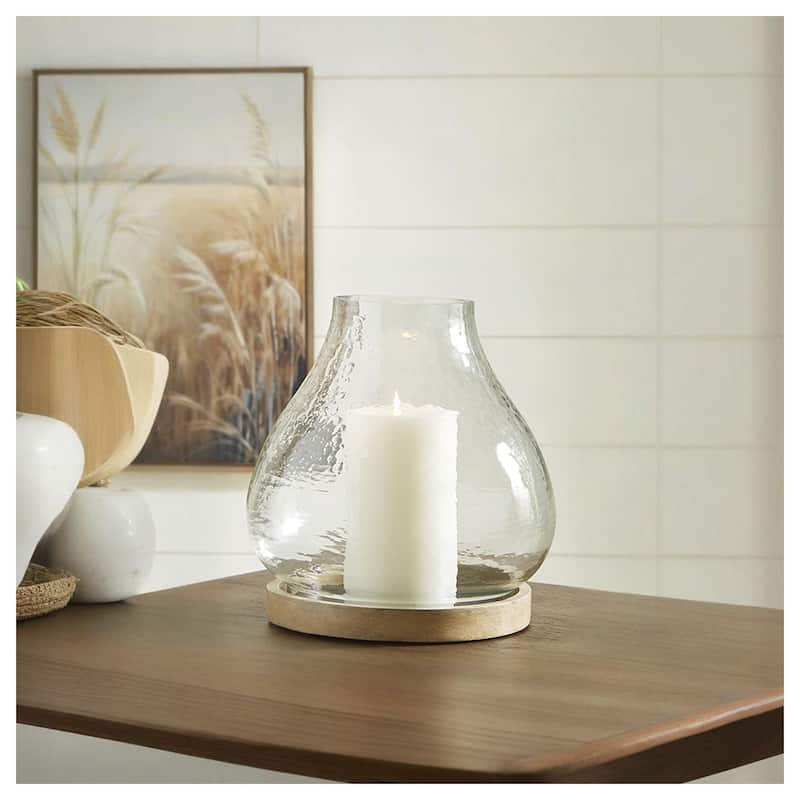 Signature Design by Ashley Adalisen Clear/Brown Candle Holder - 10.5" W x 10.5" D x 12" H