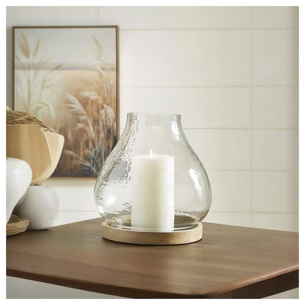 Signature Design by Ashley Adalisen Clear/Brown Candle Holder - 10.5" W x 10.5" D x 12" H