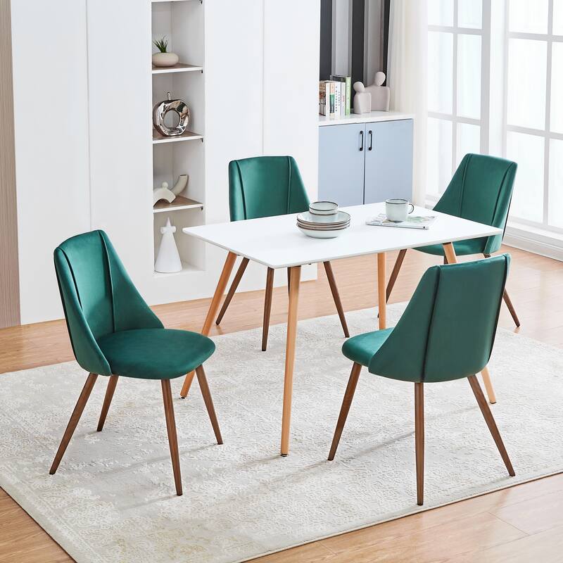 Velvet Upholstered Dining Chair Side Chair for Waiting Reception Room