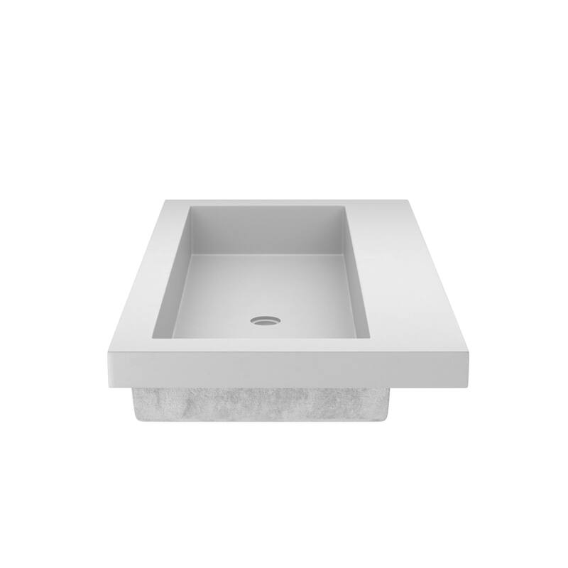 36" NativeStone Trough Drop-in Rectangular Bathroom Sink - 36" x 19" x 5"