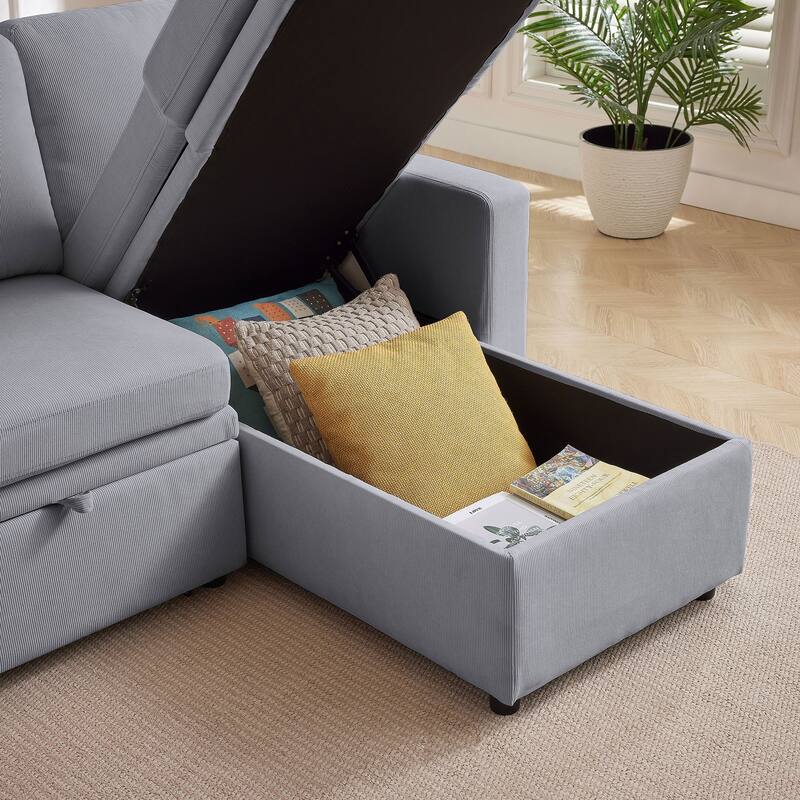 78.94" Striped Fabric Sleeper Sofa