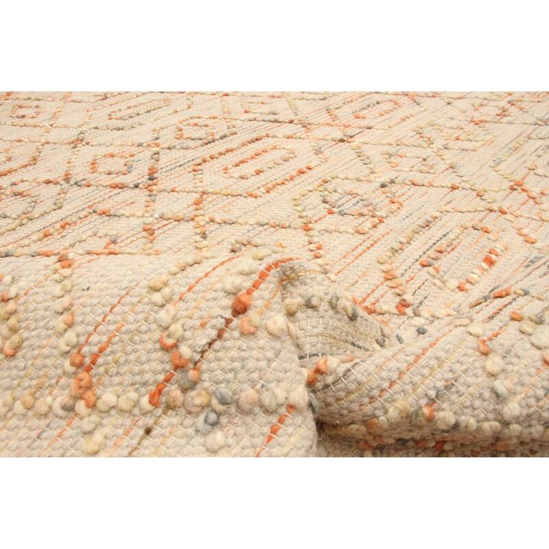 ECARPETGALLERY Braid weave Sienna Beige Wool Rug - 5'1 x 7'11