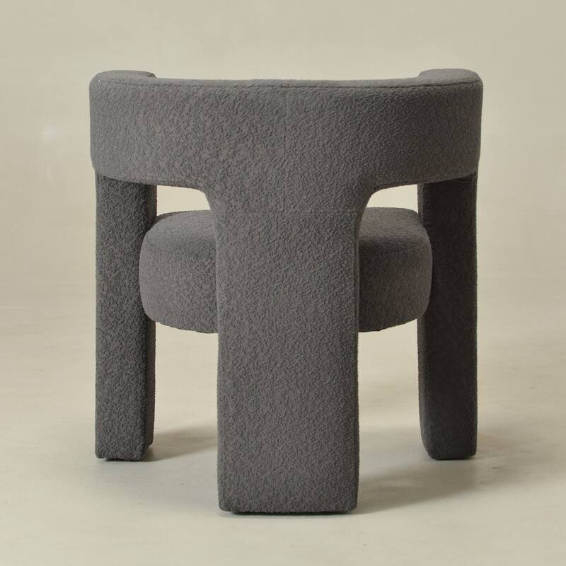 KINWELL 28" Wide Boucle Upholstered Square Armchair