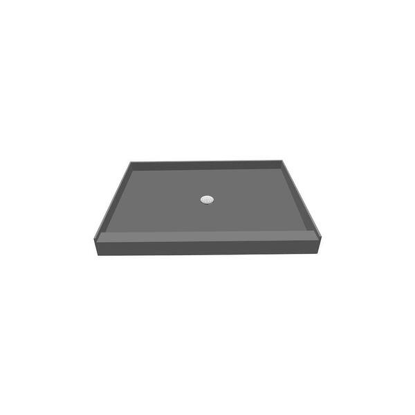 Tile Redi P4860c Pvc 60 X 48 Shower Pan With Single Curb And Center Drain For Black Overstock 25650794