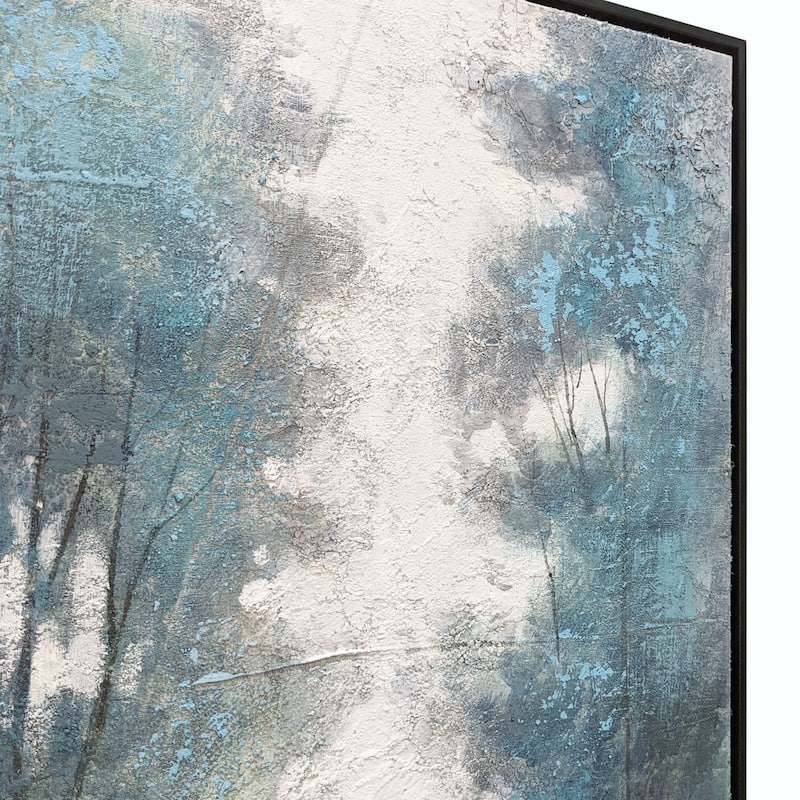 Aquamarine Forest, Framed Hand Painted Canvas