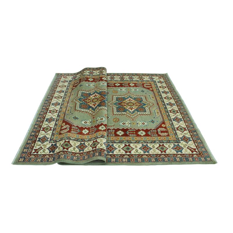 Kazak Azalea Grey/Ivory Rug - 6'7" x 9'8"
