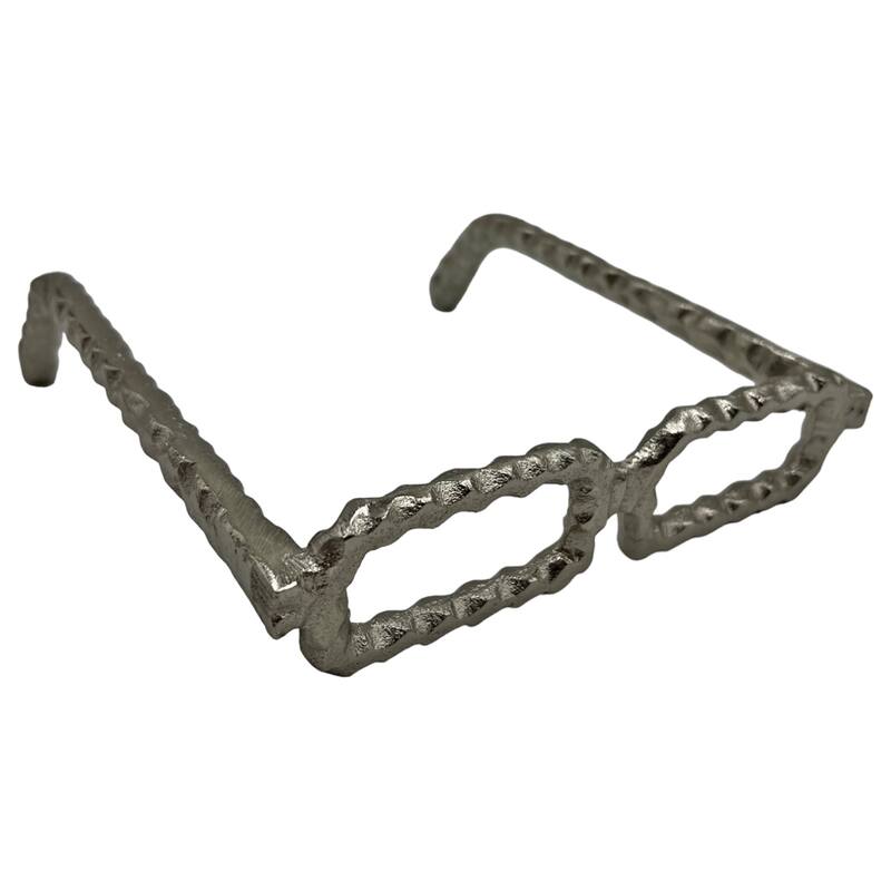 Decorative Handmade Aluminum 8 inch Glasses Sculpture - 7 x 8 x 1.5 in