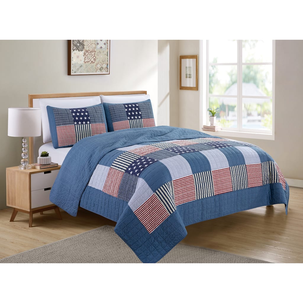 Americana Cotton Patchwork Quilt Set - Christopher Knight