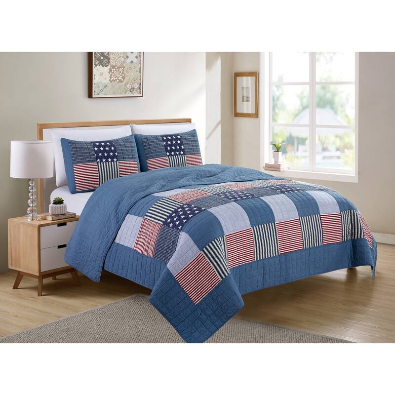 Americana Cotton Patchwork Quilt Set - Christopher Knight
