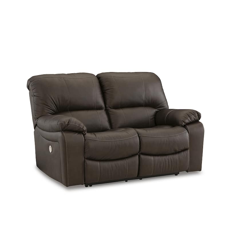 Signature Design by Ashley Leesworth Brown Reclining Power Loveseat - 65"W x 41"D x 41"H