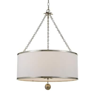 Broche 6 Light Antique Silver Chandelier - 24'' W x 31'' H - 24'' W x 31'' H
