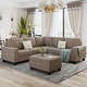 preview thumbnail 5 of 21, Sectional Corner Sofa L-shape Couch Space Saving with Storage Ottoman & Cup Holders Design for Large Space Dorm Apartment