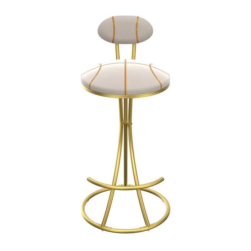 Round Bar Stools S-shaped Stripe Kitchen Stool Set of 2 Modern Velvet Upholstered Counter Chair for Dining Room