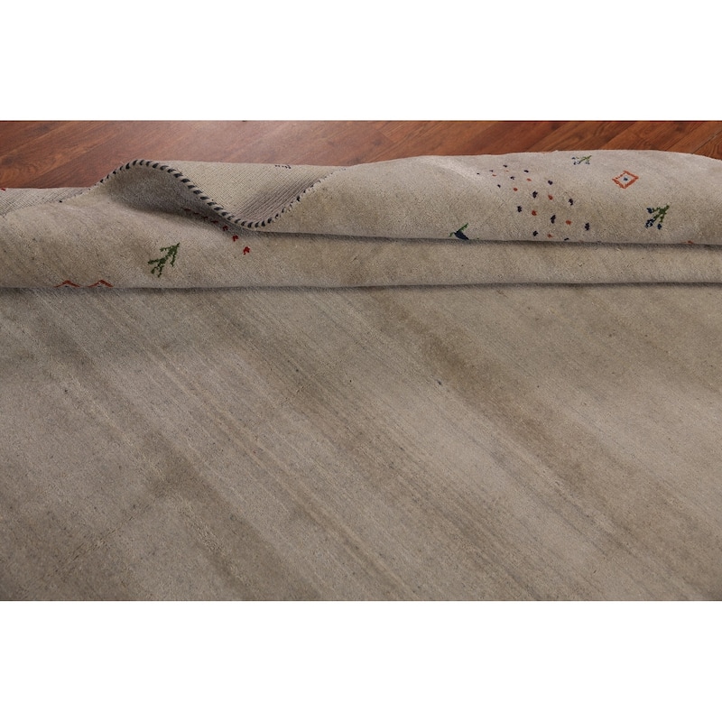 Tribal Gabbeh Oriental Area Rug Hand-Knotted Wool Carpet - 5'9" x 7'9"