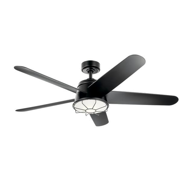 slide 2 of 9, Kichler Daya 54 Inch LED Ceiling Fan Satin Black with Black Blades