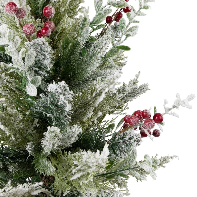Flocked Balsam Pine Artificial Mini Christmas Tree in Burlap Base - 24" - Unlit - 2 Foot