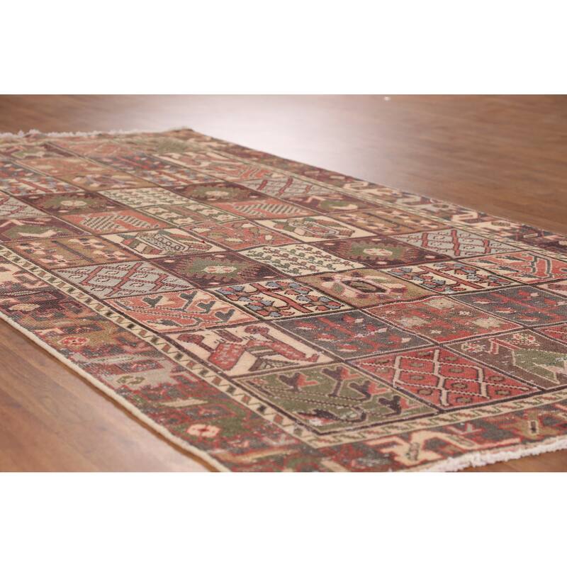 Hand Knotted Oriental 100% Wool Carpet Traditional Tribal Multi-Colored Bakhtiari Area Rug - 9' 4'' X 4' 11''