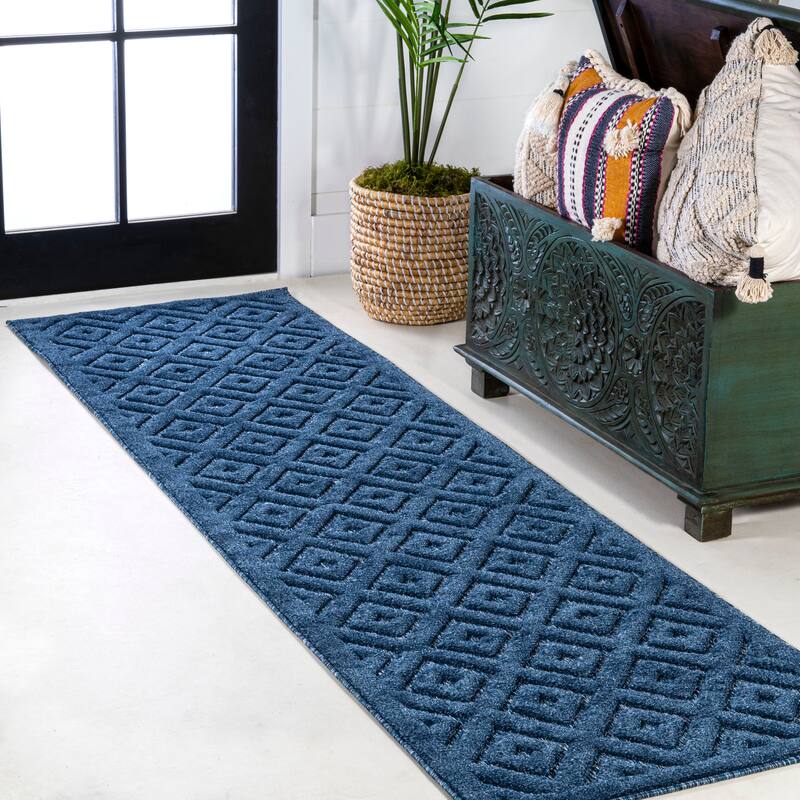 JONATHAN Y Ankara Neutral Diamond Trellis Indoor/Outdoor Area Rug