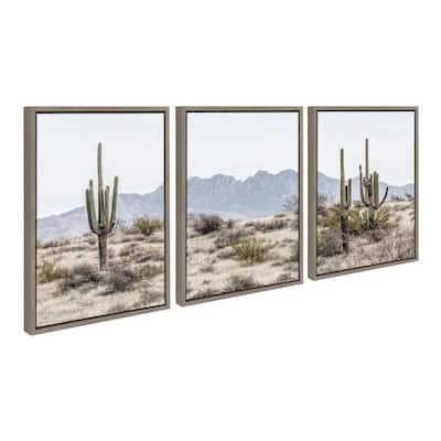 Kate and Laurel Sylvie Cacti Framed Canvas by Creative Bunch Studio