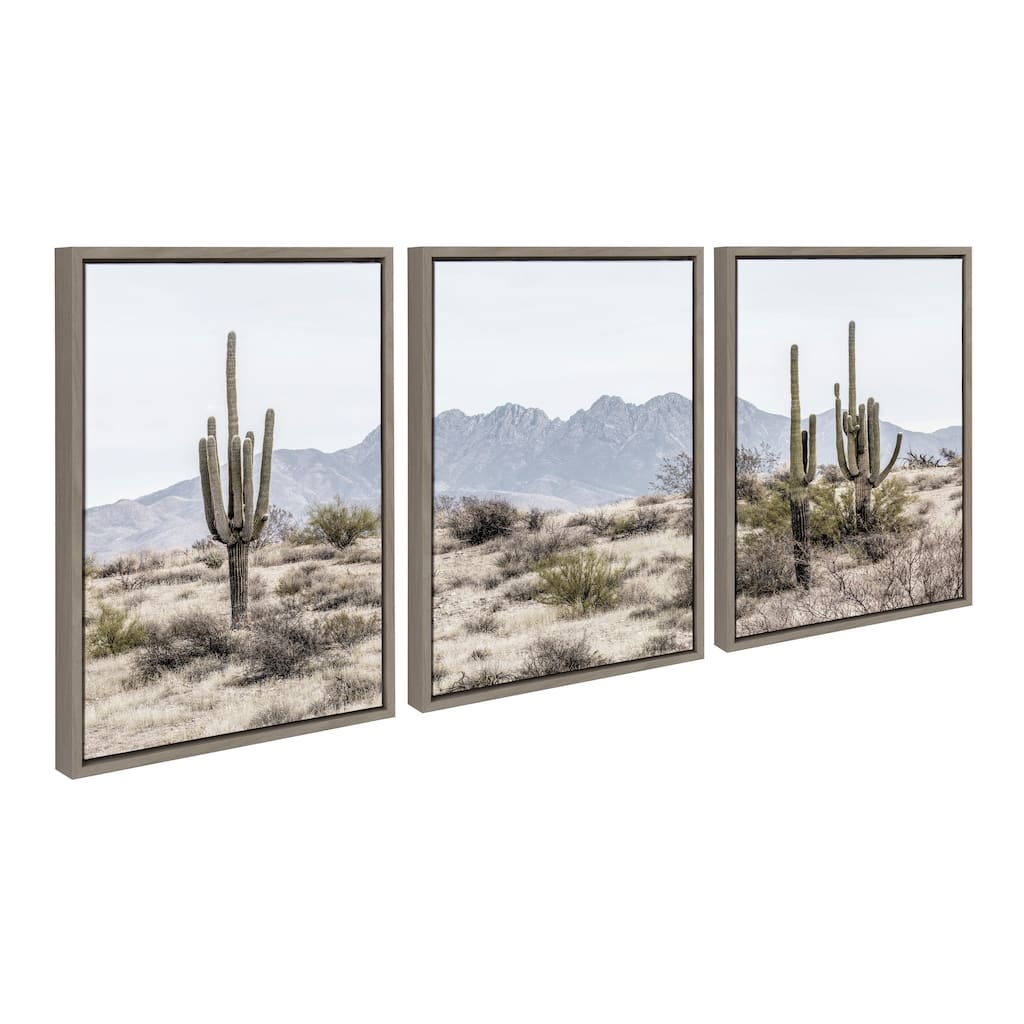 Kate and Laurel Sylvie Cacti Framed Canvas by Creative Bunch Studio