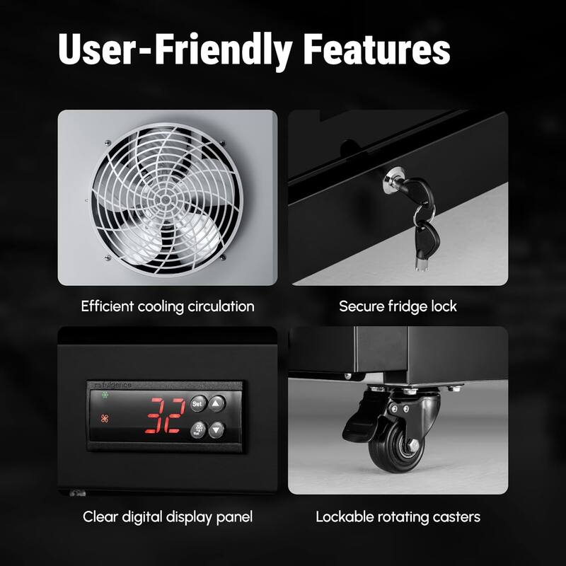 Yeego 37.79 cu.ft Commercial Beverage Display Cooler Refrigerator - 37.79 cu.ft