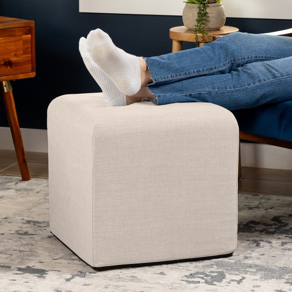 Jaxx Monroe Square Foam Ottoman with Stain Resistant Performance Fabric