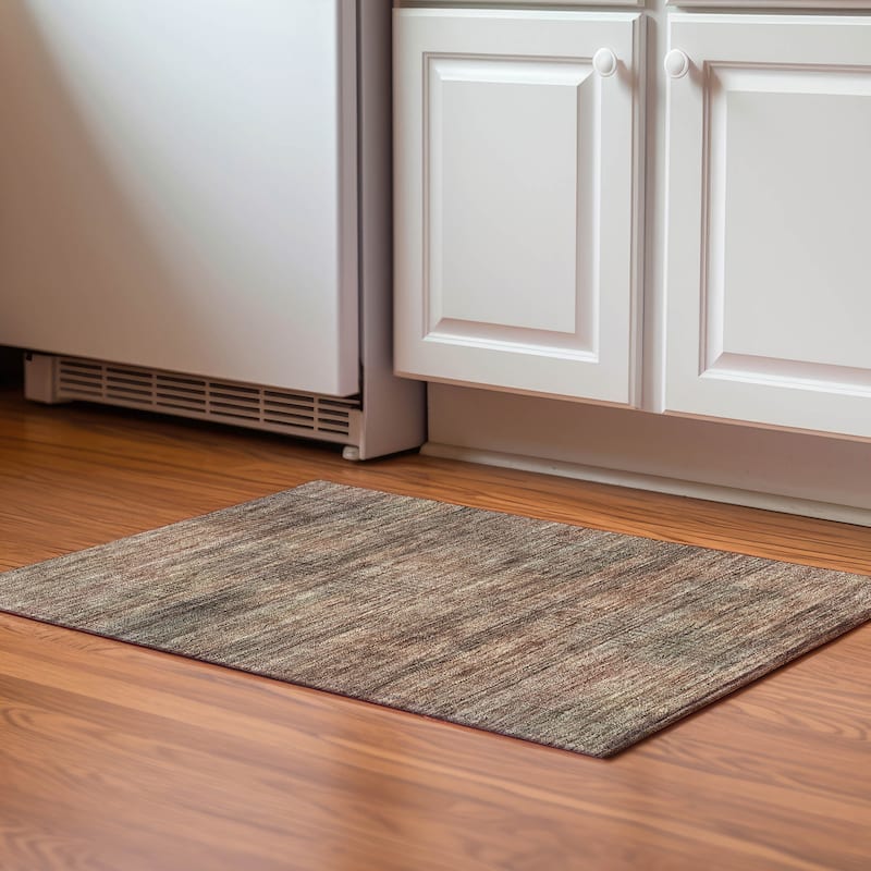 Premium Washable Super Soft Solid Hatches Mayfield Rug - Paprika - 1' 8" x 2' 6" - Rectangle