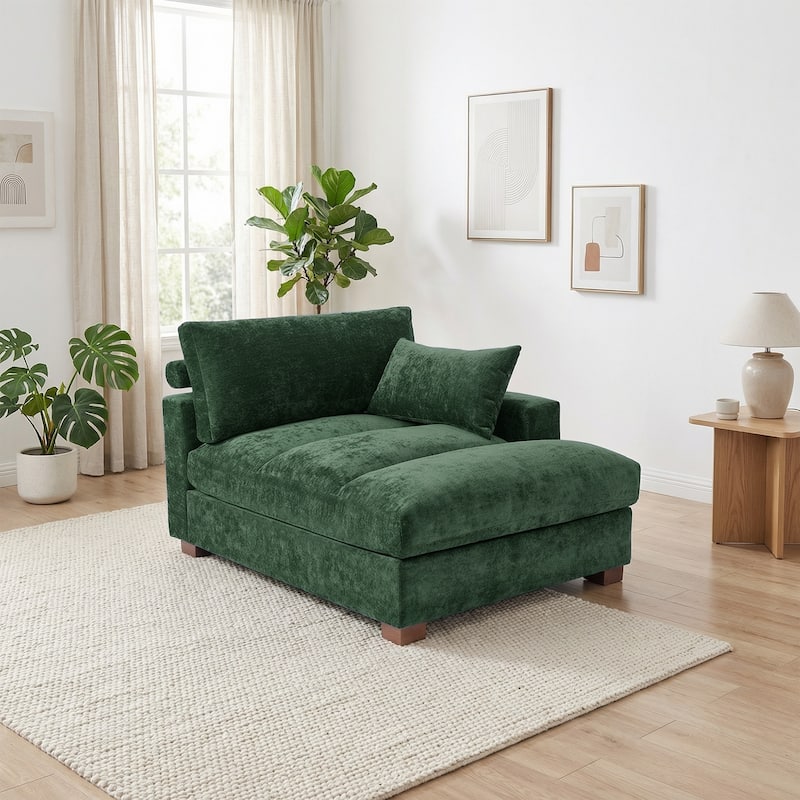 Modern Corduroy L-Shaped Sofa Chaise Lounge Couch