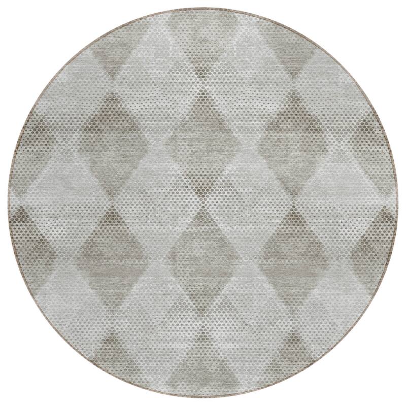 Machine Washable Indoor/ Outdoor Modern Diamonds Chantille Rug
