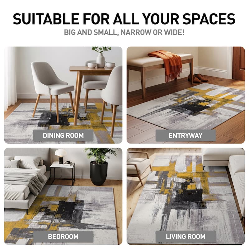 World Rug Gallery Modern Abstract Art Area Rug