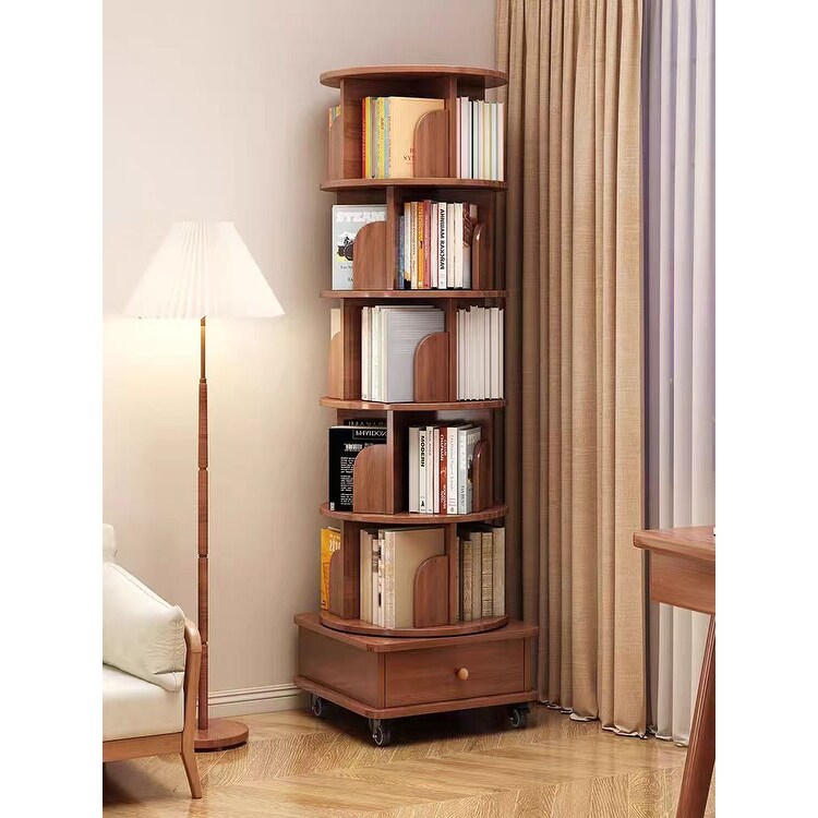 Rotating Bookshelf, 360 Display Corner Bookshelf, 6 Tier Bookcase